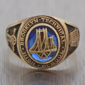 1942 Brooklyn Tech High School 10k Yellow Gold Class Ring