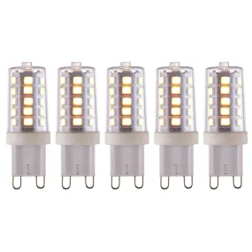 5 X G9 LED SMD Dimmable Light Bulb 3.7W Warm White