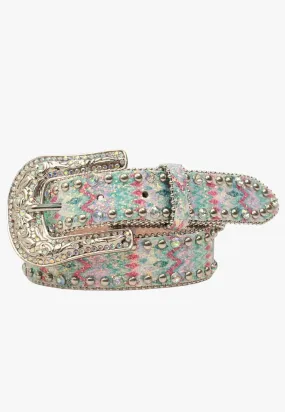 Angel Ranch Girls Southwestern Glitter Stone Belt