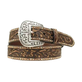 Ariat Ladies Floral Tooled & Studded Leather Belt A1513802