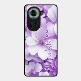 Awesome Purple Floral Glossy Customised Metal Case Cover For Oppo