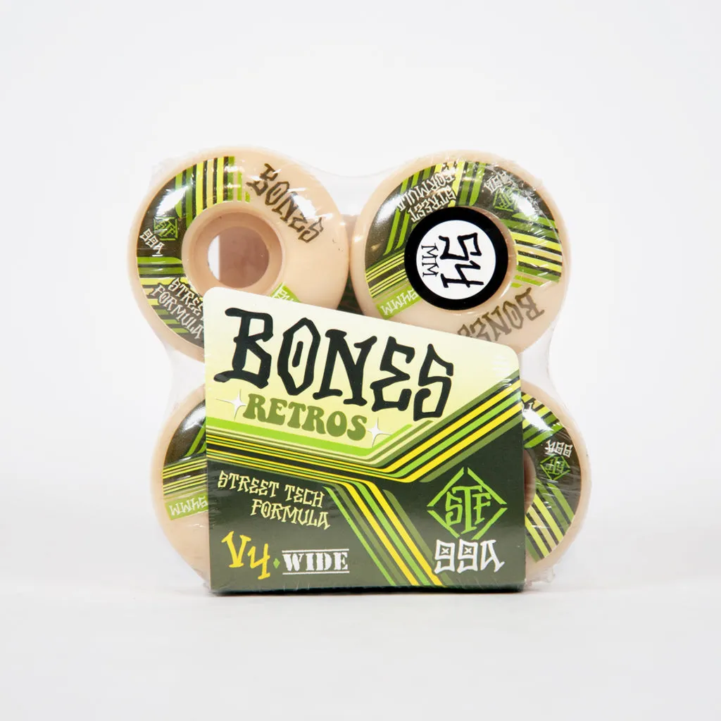 Bones - 54mm (99a) STF V4 Wide Retros Skateboard Wheels