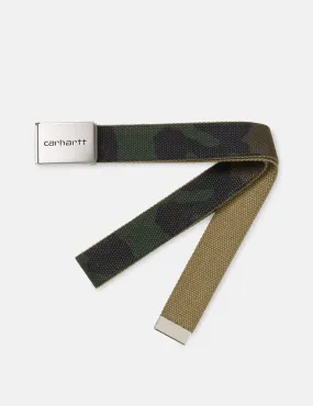 Carhartt-WIP Clip Belt Canvas (Chrome) - Camo Laurel Green