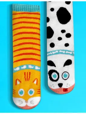 Cat and Dog | Kids Socks | Mismatched Fun Socks