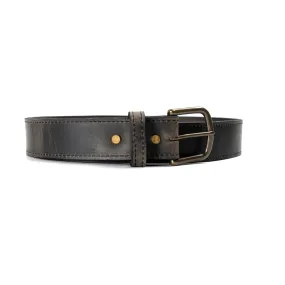 Charcoal Teton Stag Leather Belt