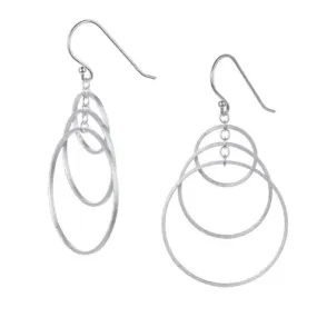 Christin Ranger Triple Hoop Silver Earrings