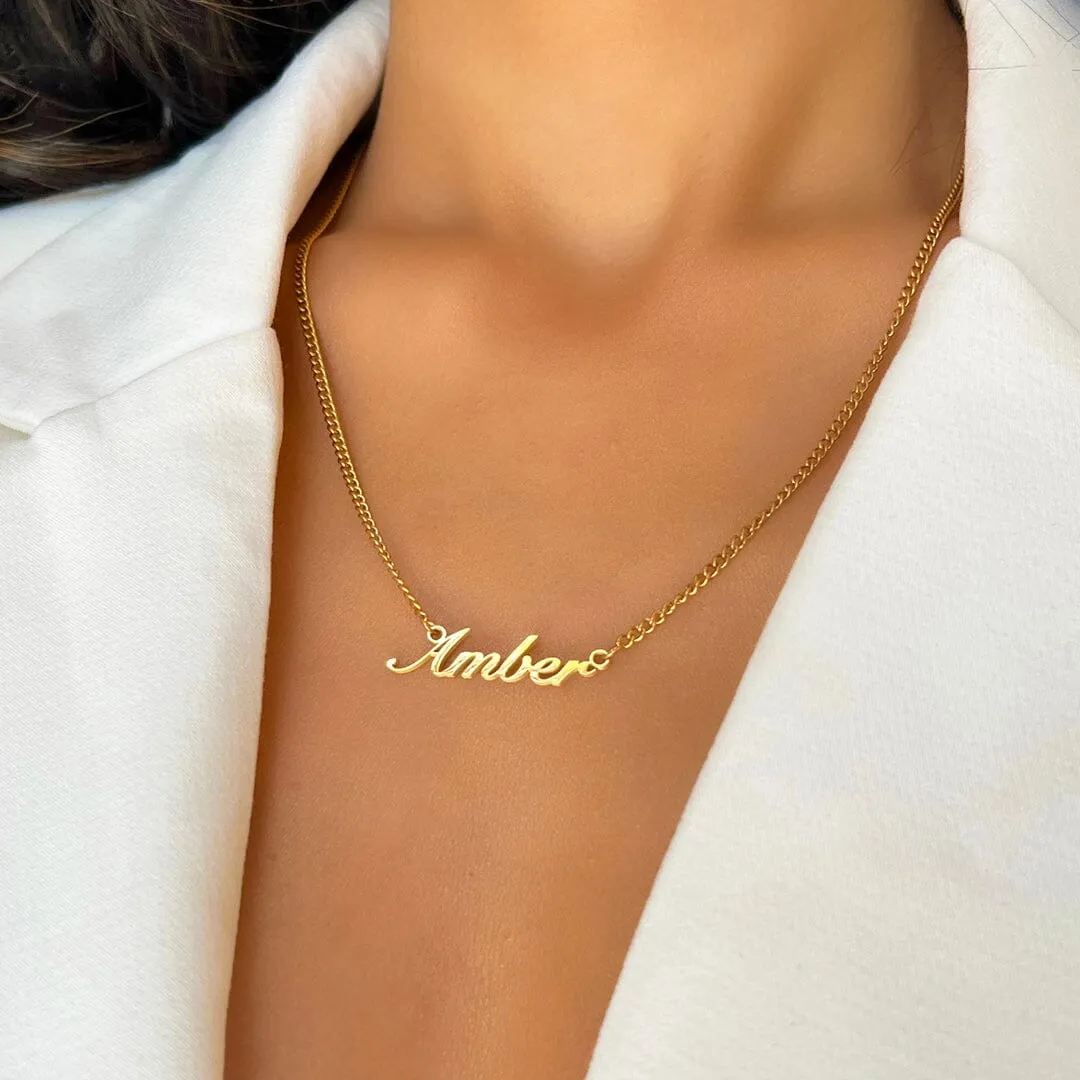 Elegant name with love heart necklace