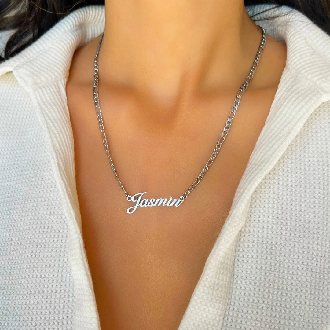 Elegant name with love heart necklace