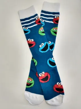 Elmo, The Grouch & Cookie Monster Sesame Street Crew Socks