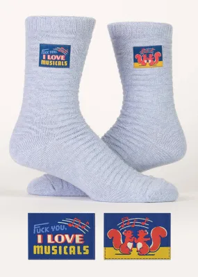 Fuck You I Love Musicals Organic Cotton Tag Socks