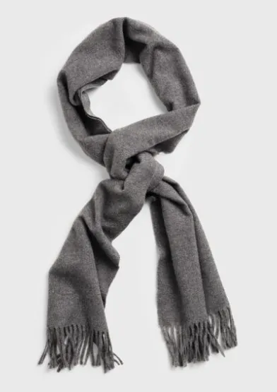 GANT - Solid Wool Scarf, Charcoal Melange