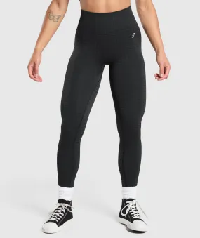 Gymshark Adapt Monogram Seamless Leggings - Black/Pitch Grey