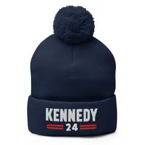 Kennedy Classic Embroidered Pom-Pom Beanie