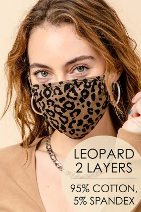 LEOPARD WASHABLE AND REUSABLE PRINT FACE MASK