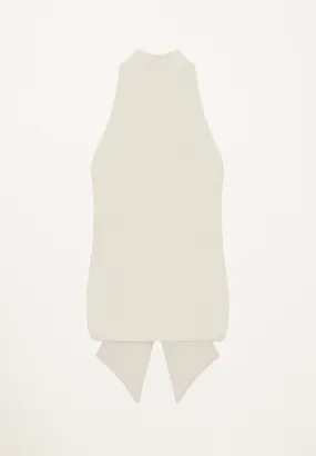 Lia Halter Tunic with Back Peplum in Cream