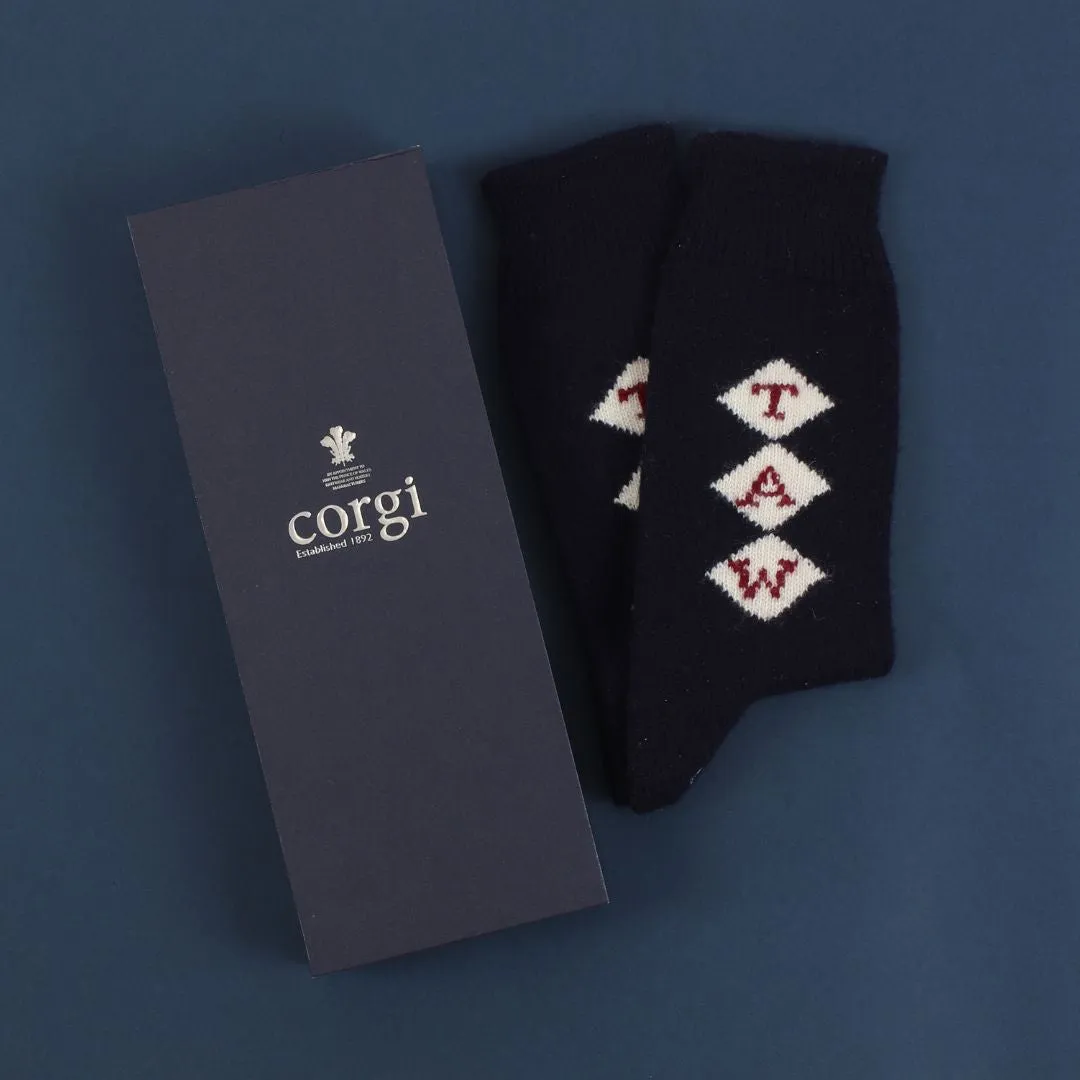 Men's Handmade Monogrammed Cashmere Socks