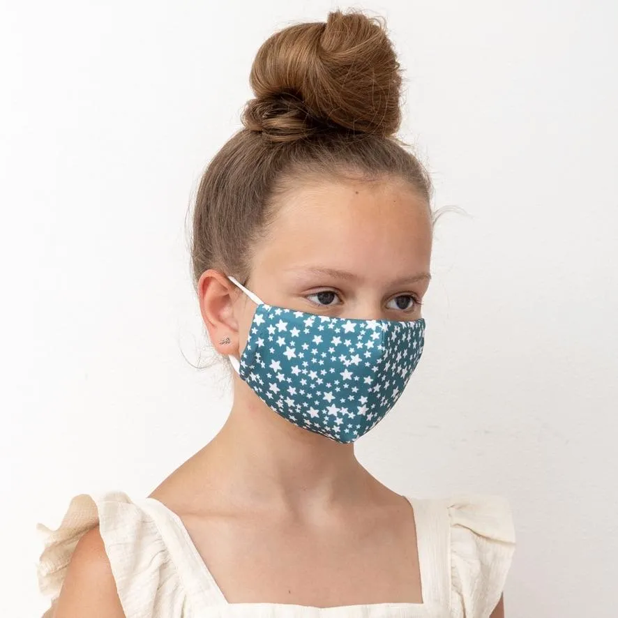 MIMI & LULA - Teal Star Print Face Mask - Adult