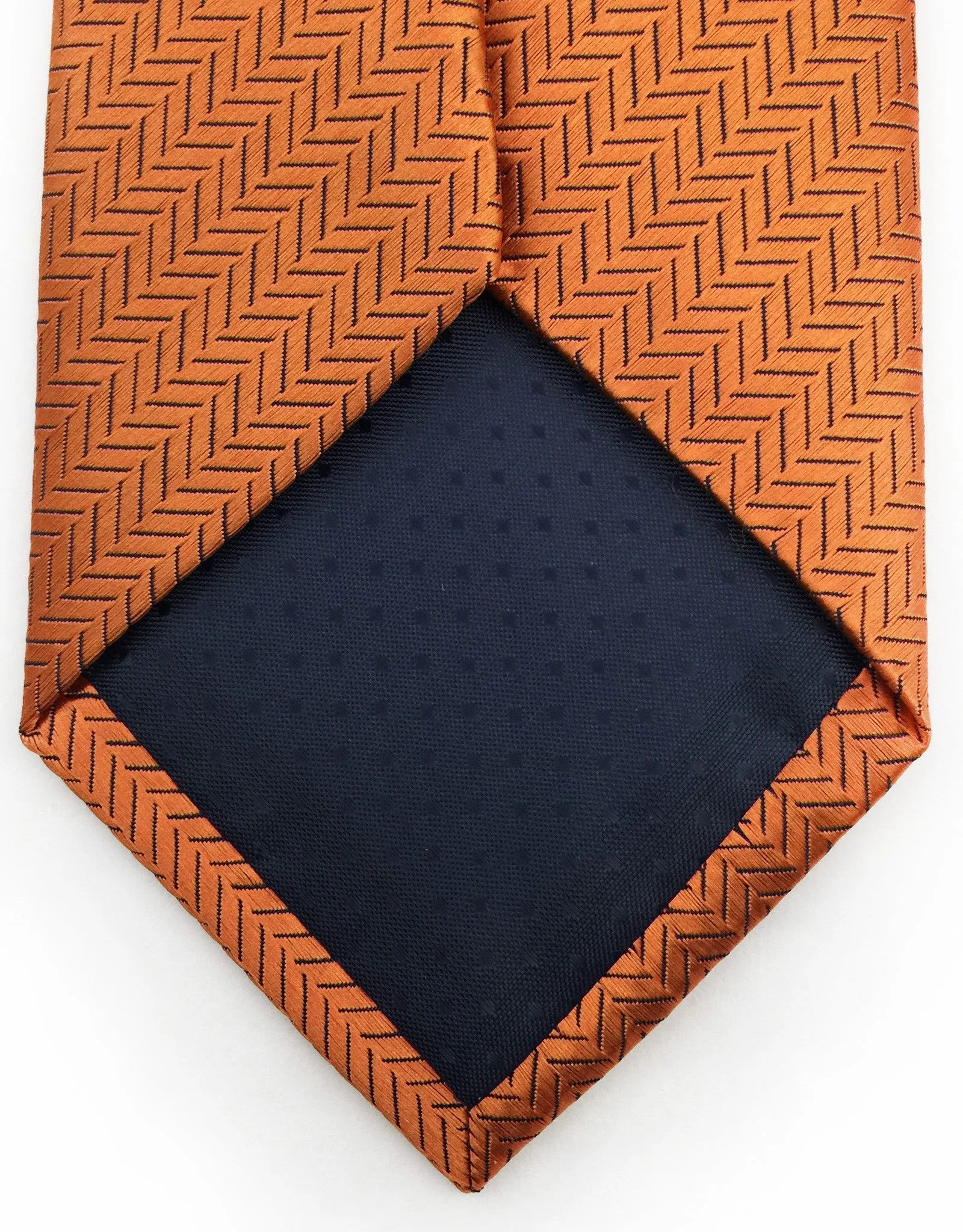 Orange Herringbone Men's Tie