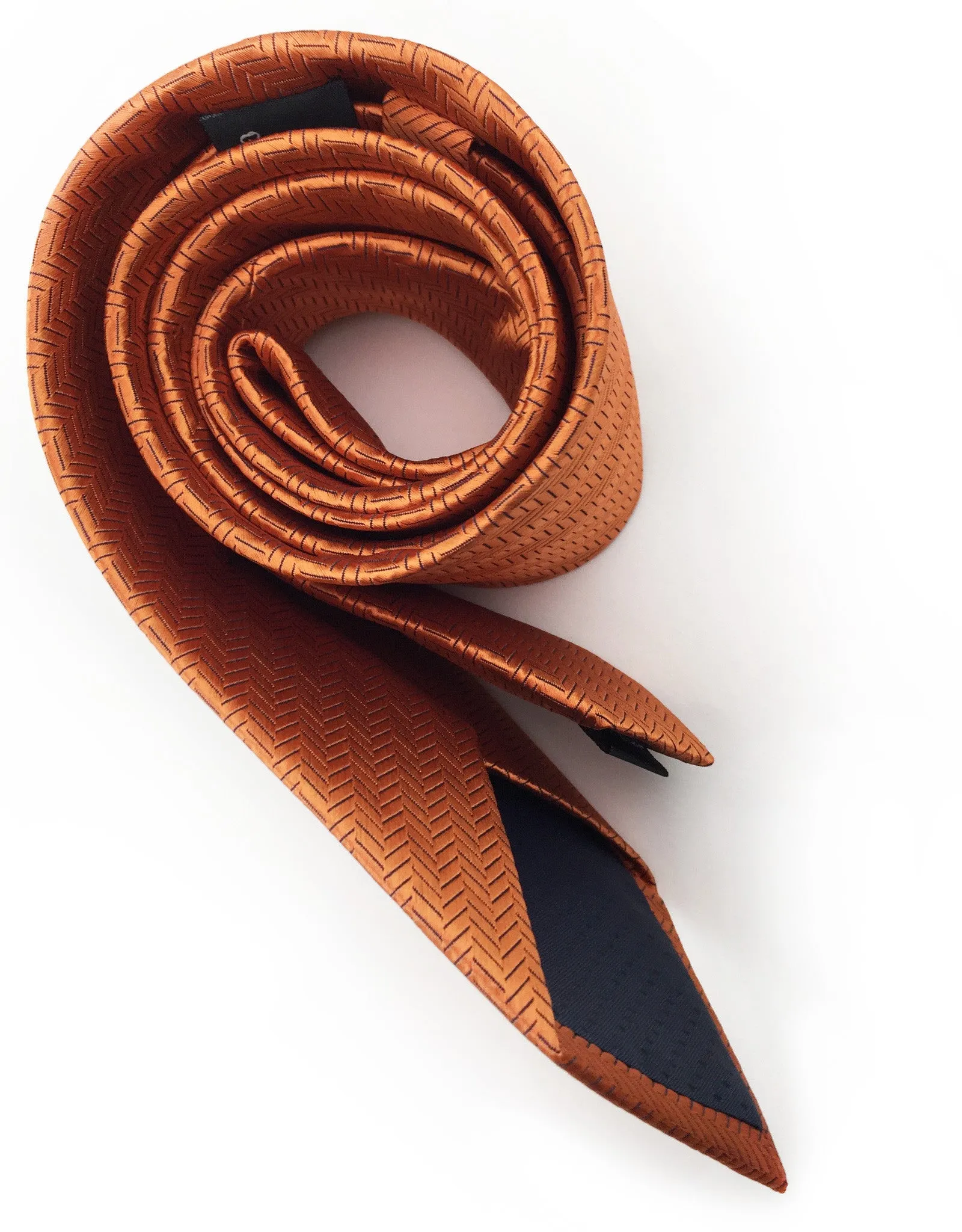 Orange Herringbone Men's Tie