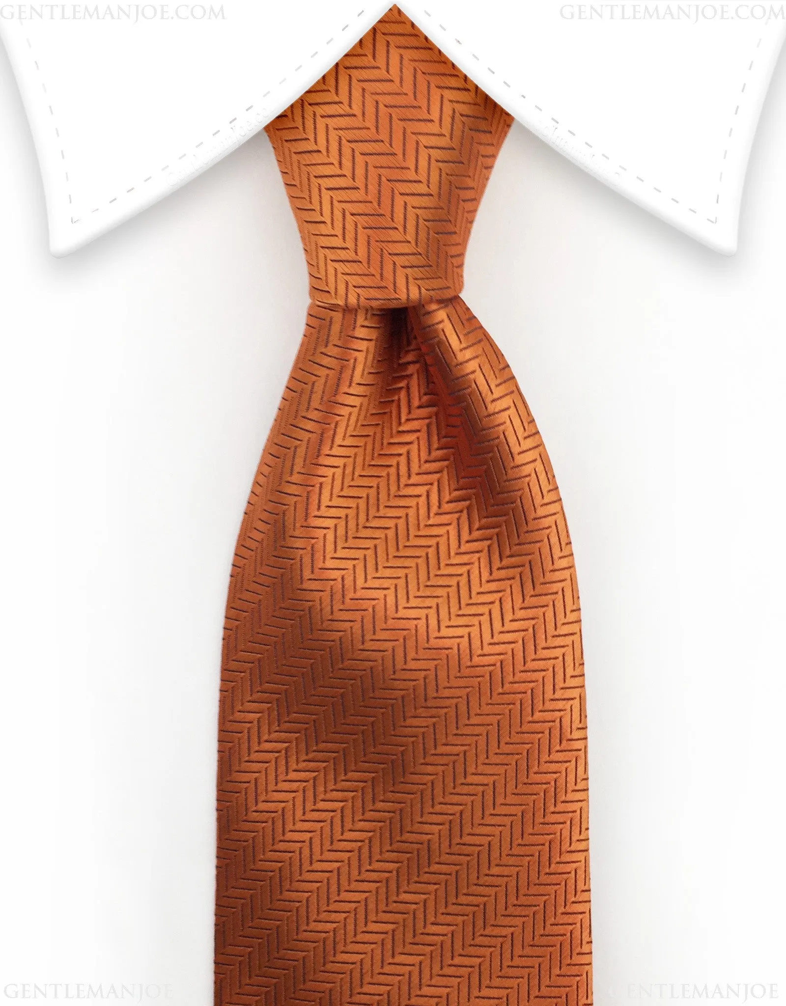 Orange Herringbone Men's Tie