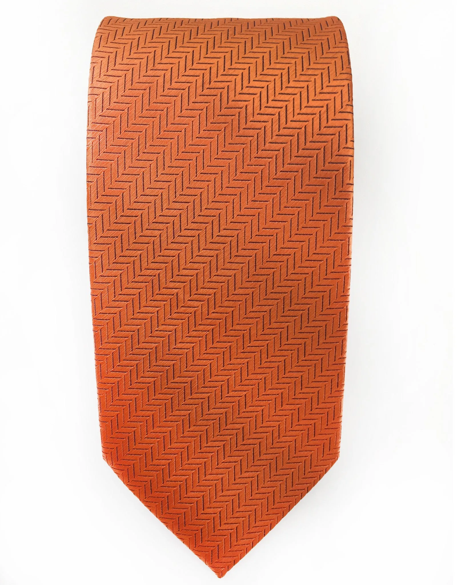 Orange Herringbone Men's Tie